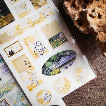 【郵票貼紙】日本京都 山吹金 手帳燙金貼紙