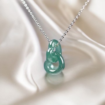 冰種翡翠心連心吊墜 | 天然A貨翡翠 | 送禮