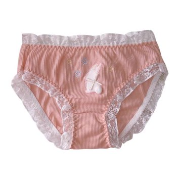 粉色兔子內褲女士可愛甜美日系卡通純棉蕾絲純欲少女風女生三角褲