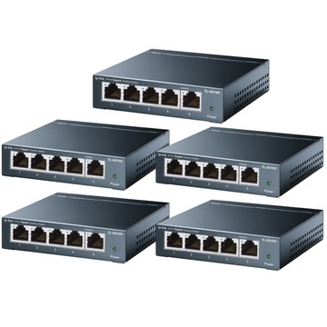 TP-Link 【5入組】TL-SG105 5埠10/100/1000Mbps 專業級Gigabit交換器