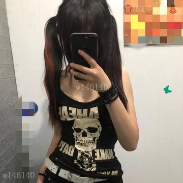 【台灣出貨】亞文化 朋克 y2k 千禧風 辣妹 暗黑 哥特 骷髏頭 玫瑰 印花 背心 無袖上衣 辣妹背心 哥德風 個性