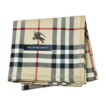 BURBERRY 經典格紋戰馬圖騰刺繡LOGO帕領巾(淺駝色系/49CM)