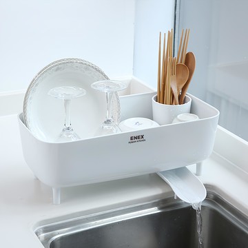 Enex 餐具瀝水架  白色  1個  1