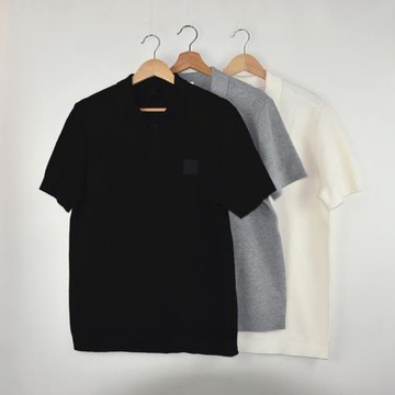 原！女生可穿a*o美系運動男款POLO領純棉針織短袖T恤休閑寬松夏季