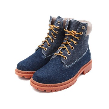 WALKING ZONE 經典牛仔玩色款 7孔高筒鞋靴 女鞋-牛仔藍