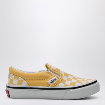 White/yellow slip-on sneaker with Check pattern