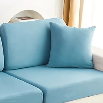涼感新科技彈力冰絲沙發套 抱枕套  45 x 45cm  寧靜藍  2個