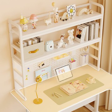 桌面多層簡約書架多功能學生書桌上收納置物架鐵藝洞洞板可放桌面