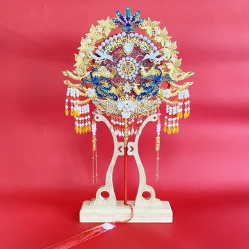 盛夏光年新娘結婚中式手工扇秀禾服成品手持婚扇出嫁閨蜜送禮成品