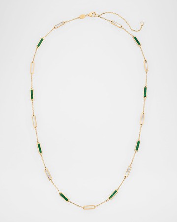 14K Yellow Gold 17-Station Inlay Necklace