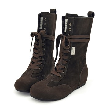 Lime 繞影絨韻經典德訓復古綁帶靴休閒靴