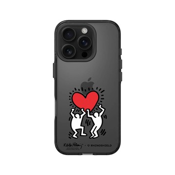 iPhone 16 Pro Clear 酷墨灰 - Keith Haring - 愛心