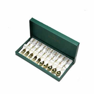 【英國皇家・下午茶餐具10件組】日本製 MINTON 哈頓廳系列 小叉子×小湯匙10件 鍍金餐具禮盒組 不鏽鋼鍍金 熱賣中!