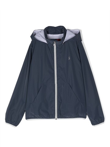Herno Kids - zip-up hooded jacket - kids - Polyamide/Polyamide/Polyurethane/Polyester - 14 yrs - Blue