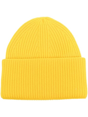 Laneus - ribbed-knit cashmere beanie - men - Cashmere - One Size - Yellow