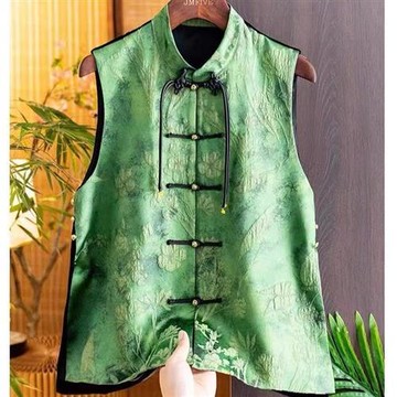 【巴黎精品】現貨+預購 新中式 唐裝上衣中國風馬甲-立領肌理提花背心女外套2色a1jf60