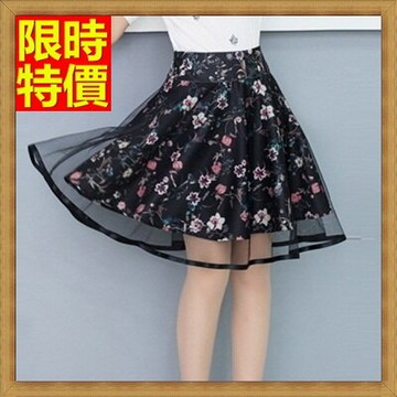 歐根紗裙蓬蓬短裙-3D立體網紗精緻印花女裙子69l39【獨家進口】【米蘭精品】