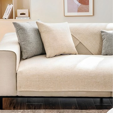 【好物良品】二人座組合＿高品質四季通用仿亞麻親膚止滑沙發墊-質樸系列二人座 質樸灰藍