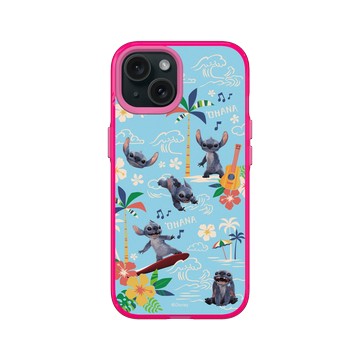 iPhone 15 Clear 粉漾桃 - 迪士尼-史迪奇 Disney Stitch - 史迪奇 - 夏威夷日常