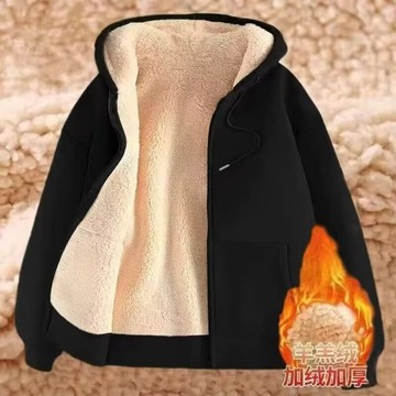 8色可選 加絨加厚羊羔絨開衫衛衣男女 秋冬寬松大碼加絨保暖連帽外套 情侶外套 保暖上衣 拉鏈外套 羊羔絨外套 衛衣 上衣