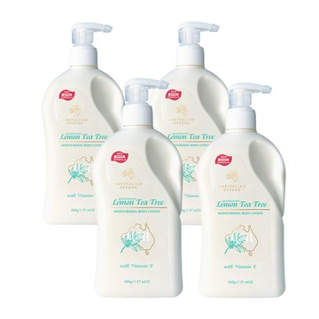 【澳洲G&M】檸檬茶樹潤膚霜含維他命E (家庭號) 500g/瓶 -4入組