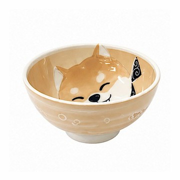 日本製柴犬印花美濃燒輕量茶碗(1入)