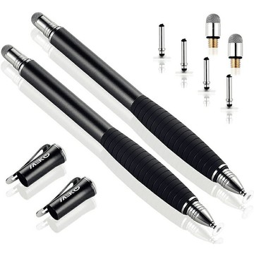 [3美國直購] MEKO apple ipad iphone samsung 手機平板通用型觸控筆 黑 2入 含6替換筆尖 (E19)X0027RHSUZ