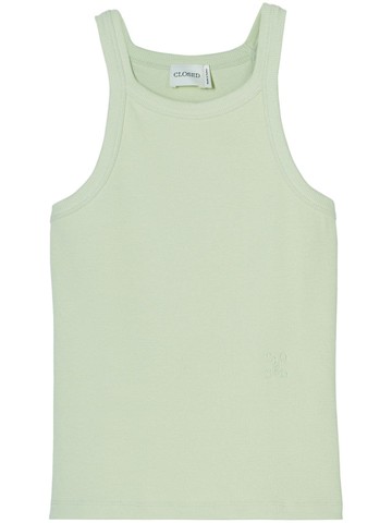 Closed - Racer ribbed tank top - women - Organic Cotton/Elastane - XS - Green