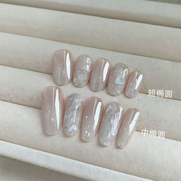 🔥熱銷爆款🔥【醋酸白月光】2026新款海莉醋酸極光電鍍爆閃高階顯白美甲穿戴甲