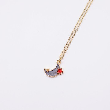 【卡片項鍊Card Necklace】台灣文化 太空款-宇宙星月