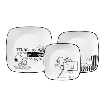 【美國康寧 CORELLE】SNOOPY史努比 旅行地圖3件式方盤組-C01