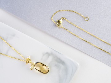 Edith & Jaz • 誕生石小珍珠系列 - 黃水晶頸鏈(十一月)