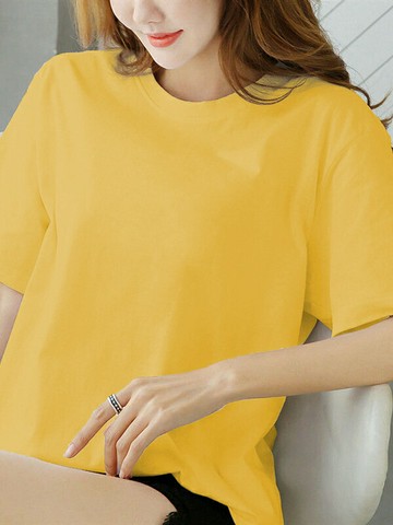 純棉白色T恤女短袖夏裝2025年新款寬松t女裝體恤ins潮大碼上衣鑫弘-素時衣櫥