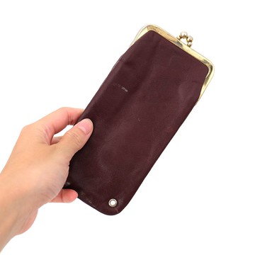 法國復古酒紅色仿皮眼鏡袋