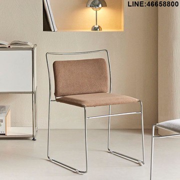 免運 開立發票 餐椅 咖啡椅 復古椅 簡約包豪斯家用軟包餐椅靠背椅創意小戶型極簡靠背高級椅子設計師