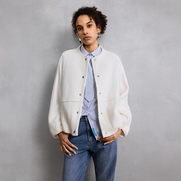 立領飛行夾克/奶油白色 | 5828409002