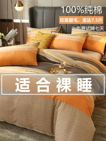 輕奢冬款加厚磨毛床上四件套純棉全棉100床單被套冬季床品床笠三4