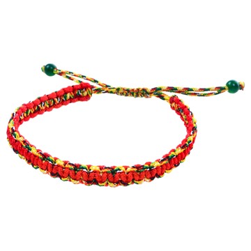 財神小舖 姻緣紅 平結五色線手鍊 SL9509，手工編織，祈求良緣，增添魅力  15~21cm  紅色  1條