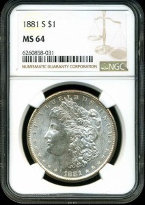 品質保証書付】 アンティークコイン NGC PCGS 1881年-S $1 モーガン