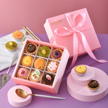 伴手禮盒!人氣熱賣!緞帶禮盒-米拉繽紛塔九宮格禮盒