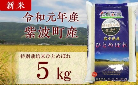 AD019　★令和5年産★ひとめぼれ5kg　岩手県紫波町産