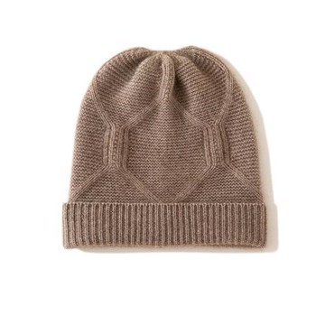 現貨+預購 100%純羊毛圍巾圍脖帽子針織帽秋冬季加絨厚磅保暖帽冷帽-純色菱形紐花休閒針織帽子2色n1mk8