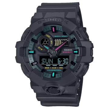 CASIO卡西歐 G-SHOCK GA-700MF-1A 螢光色彩鮮豔風格時尚腕錶 53.4 mm