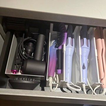 卷發棒收納盒桌面直角可疊加格子儲物筐櫥柜家用抽屜分類吹風機盒