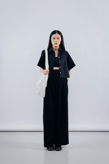 闊袖襯衫 Black Wide Sleeves Blouse Shirts