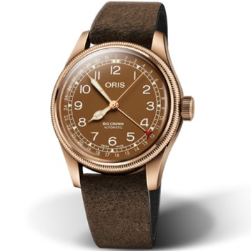 Oris 豪利時 Big Crown穿梭時空指針式日期青銅錶-棕色/40mm