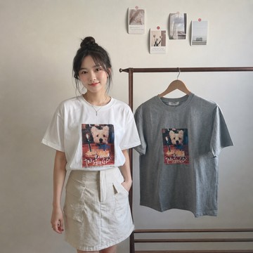 【ⓇⒺⓃⒶ 台灣現貨】生日快樂🍰生日蛋糕狗狗寬鬆印花T-SHIRT/短袖上衣/印花短袖【R22103】
