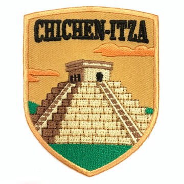 DIY刺繡徽章 墨西哥 瑪雅金字塔 神秘力量 地標布藝刺繡徽章 胸章 立體繡貼 裝飾貼 繡片貼 燙布貼紙 _廠商直送