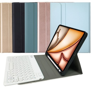 iPad 鍵盤保護殼/套 2026 iPad Air 11吋(M4)/ 2025 (M3)/ 2024 (M2)平板專用圓座型藍牙鍵盤/皮套