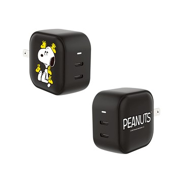 【正版授權】SNOOPY史努比胡士托圍繞GaN 45W Type-C雙孔充電頭